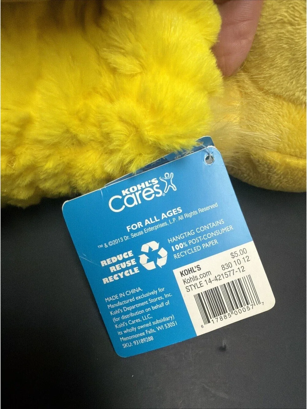 Dr. Seuss’s Sleep Book & Plush Lot 2012-13 Stuffed Yellow “Snoozapalooza” NWT